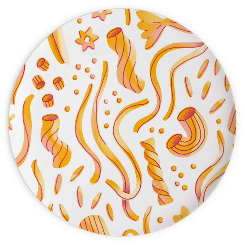 Yummy Noodles Plates, 10x10, Orange, Orange