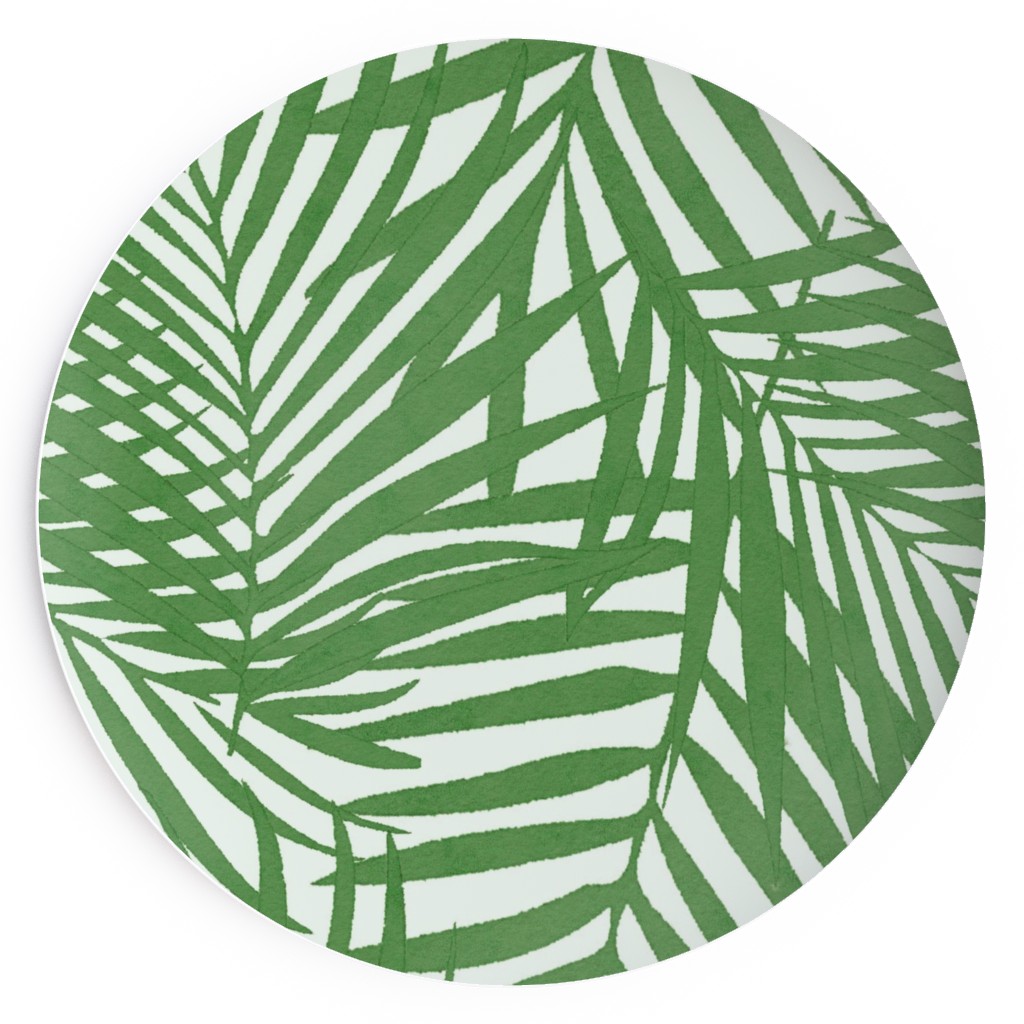 Watercolor Fronds - Green Salad Plate, Green