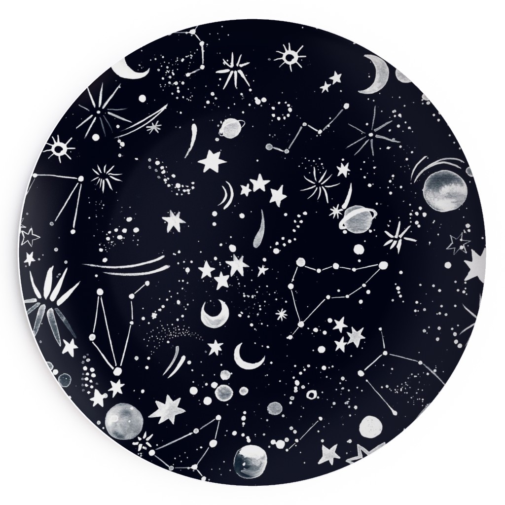 Constellations - Black Salad Plate, Black