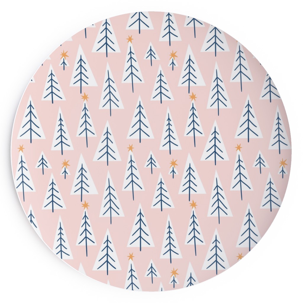 Christmas Forest - Pink Salad Plate, Pink