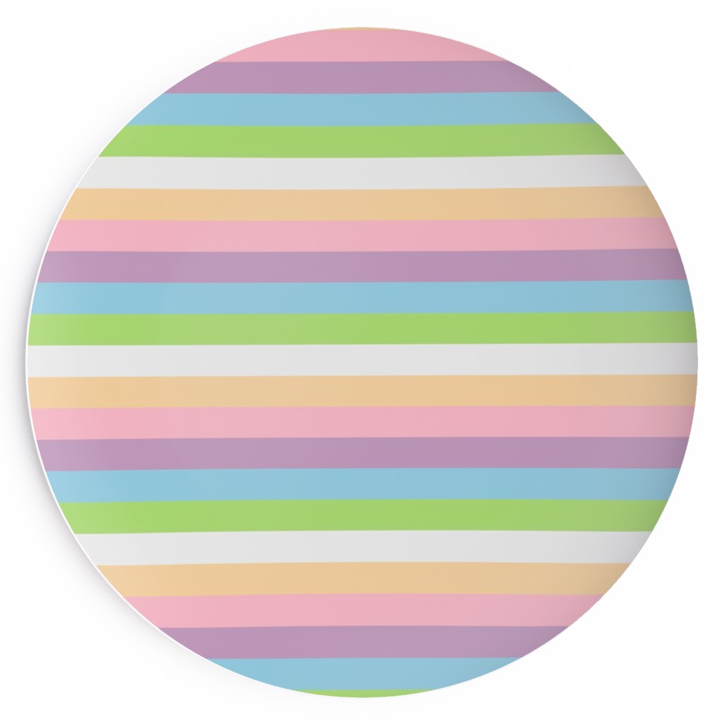 Multi Colored Stripes - Pastel Salad Plate, Multicolor