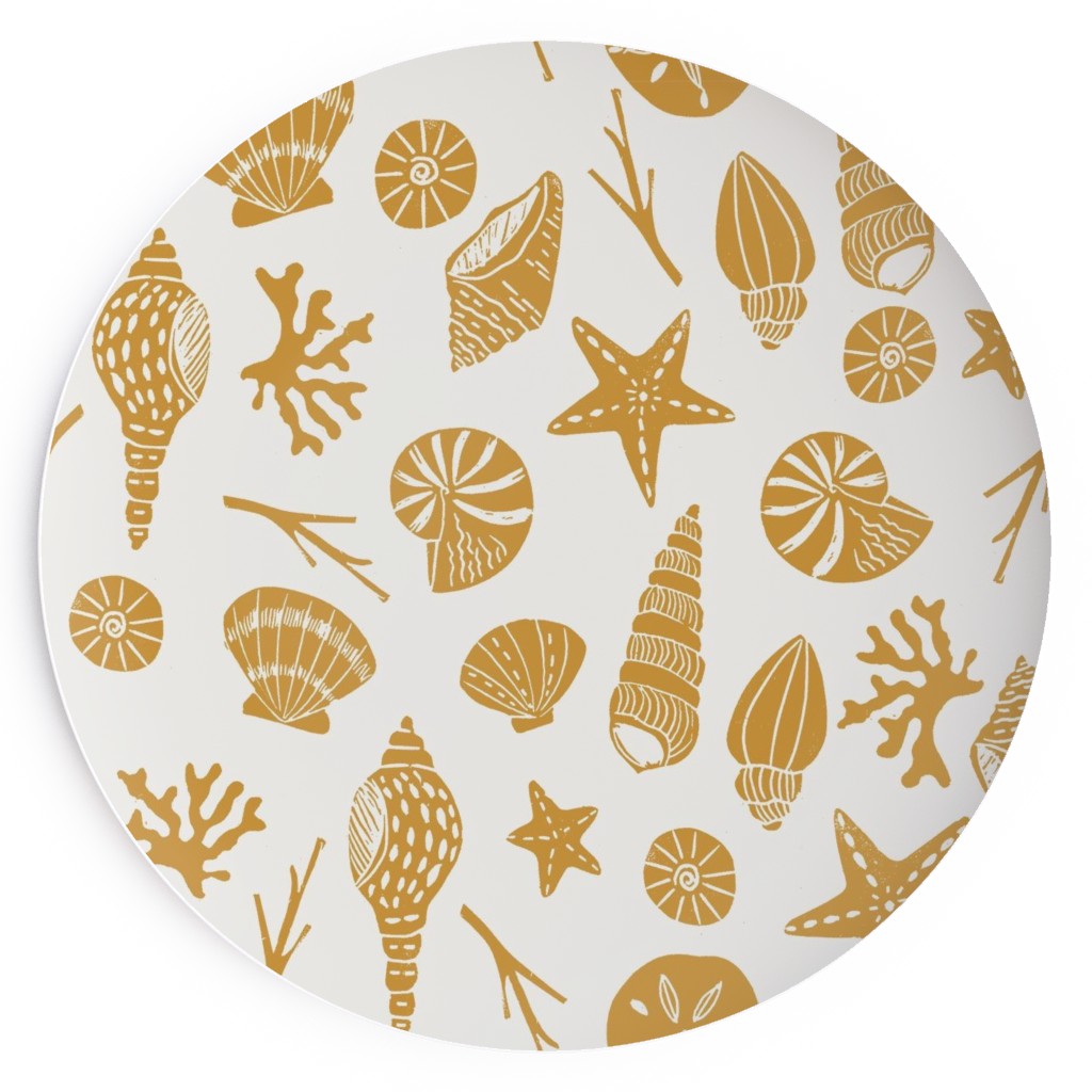 Seashells - Gold Salad Plate, Yellow