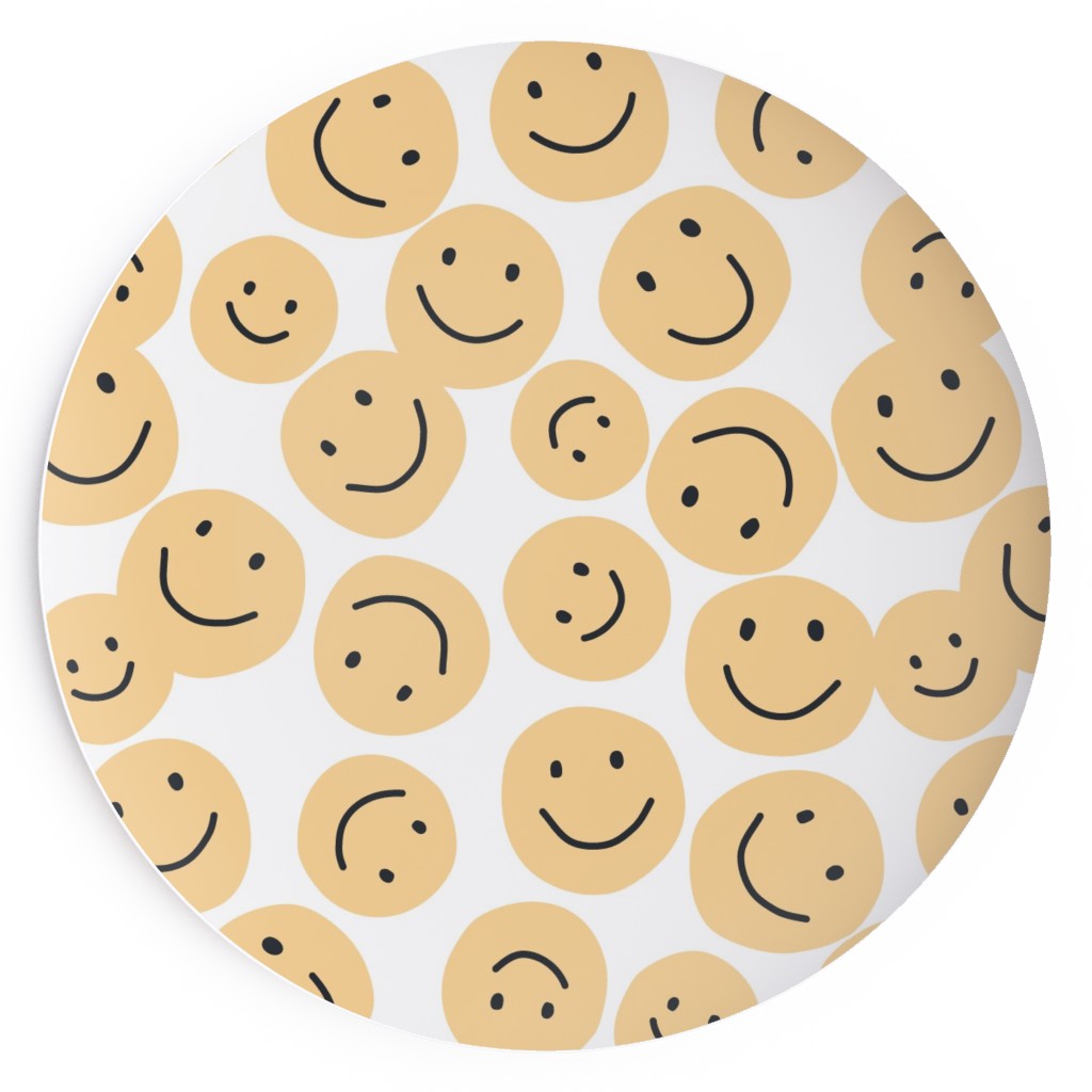 Happy Smiley Faces - Yellow Salad Plate, Yellow