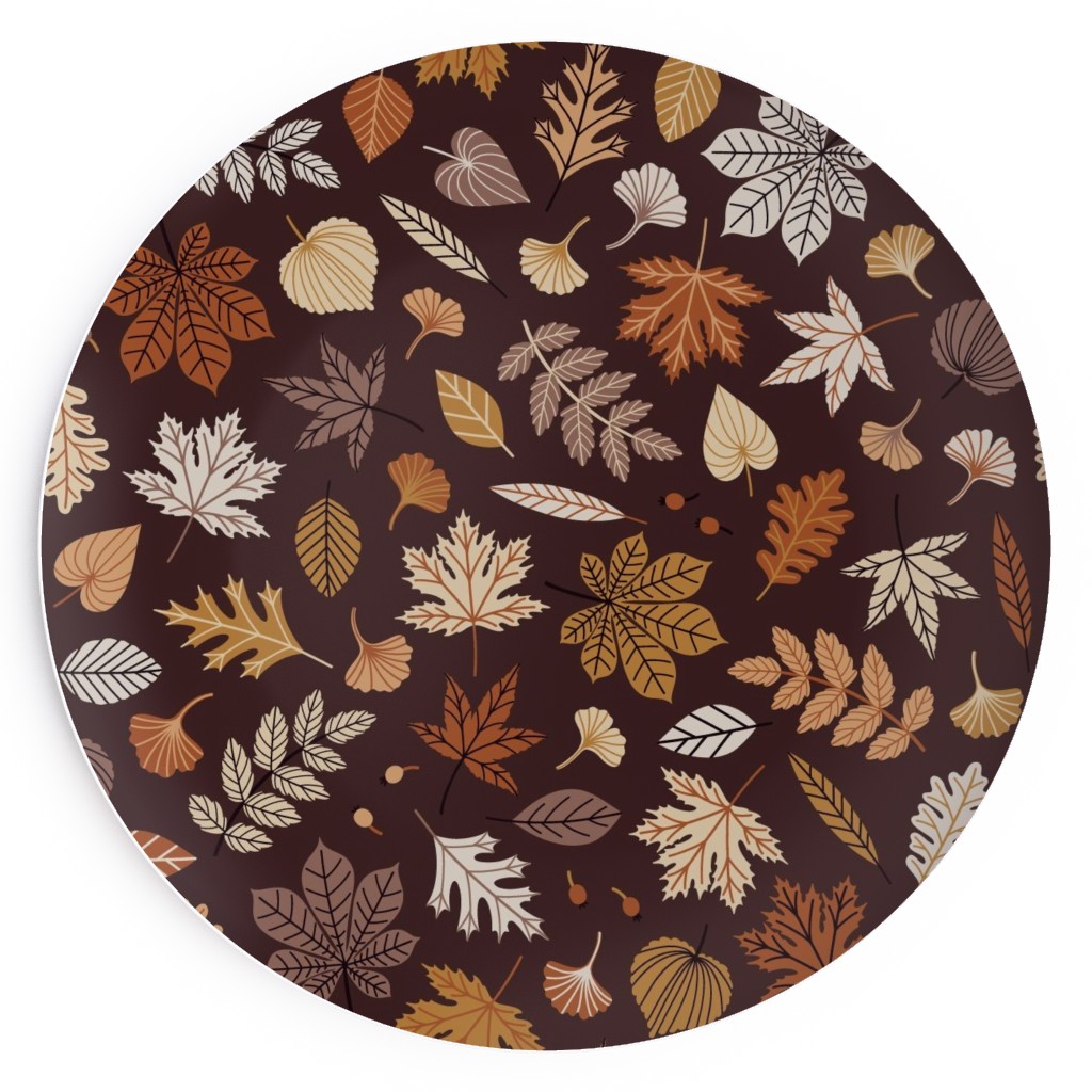Falling Leaves - Brown Salad Plate, Brown