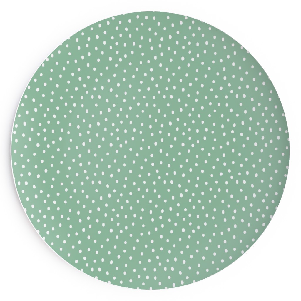 Joyful Bright Dots - Green Salad Plate, Green