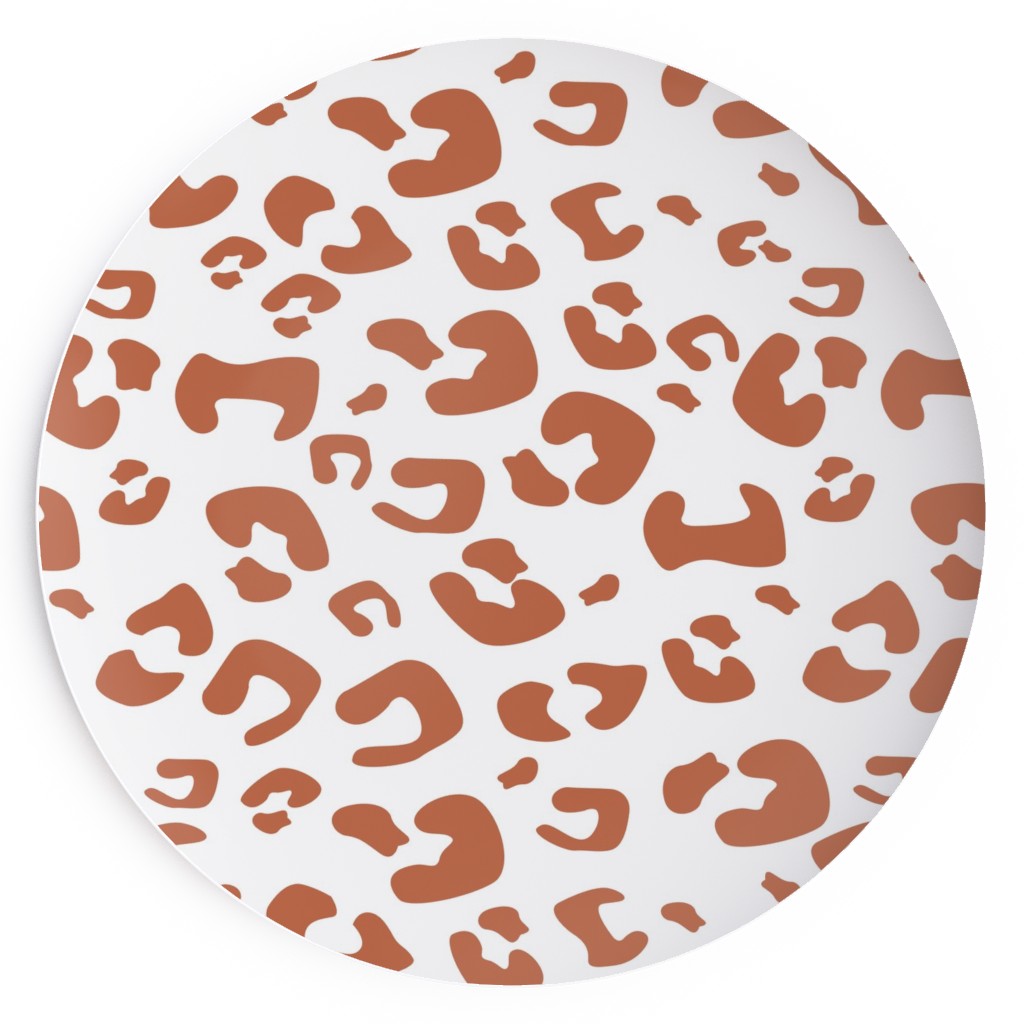 Leopard Print - Terracotta Salad Plate, Brown