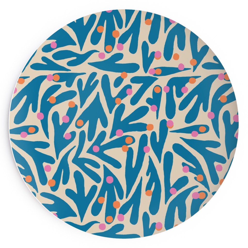Funky Flora - Blue and White Salad Plate, Blue