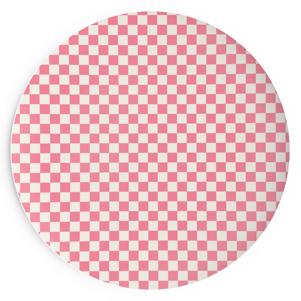 Checkered - Pink Salad Plate, Pink