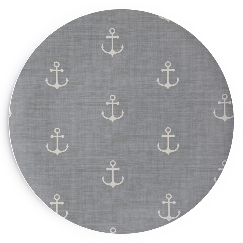 Anchor - Ivory on Light Grey Texture Salad Plate, Gray
