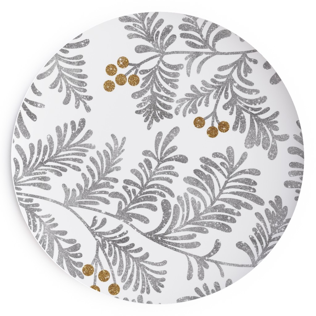 Winter Branches Salad Plate, Gray