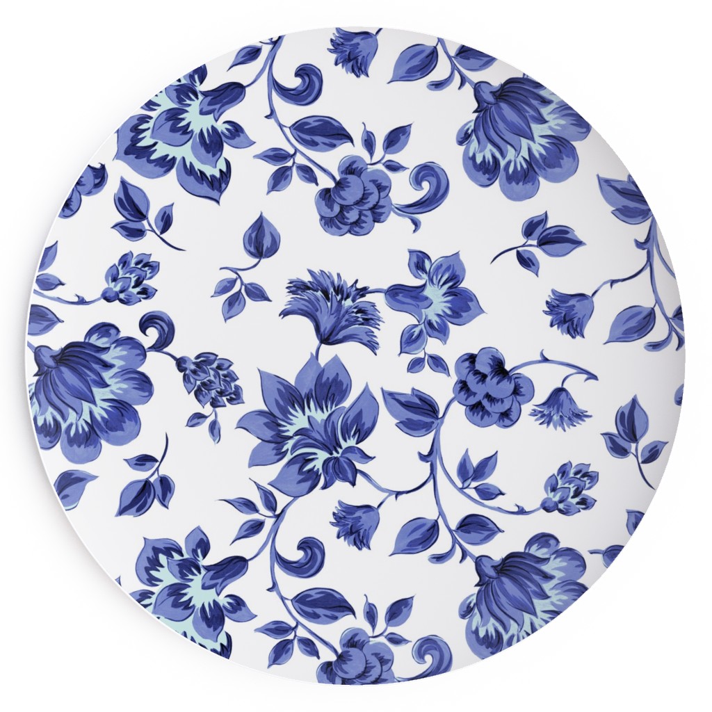 Fleurs De Provence - Blue and White Salad Plate, Blue