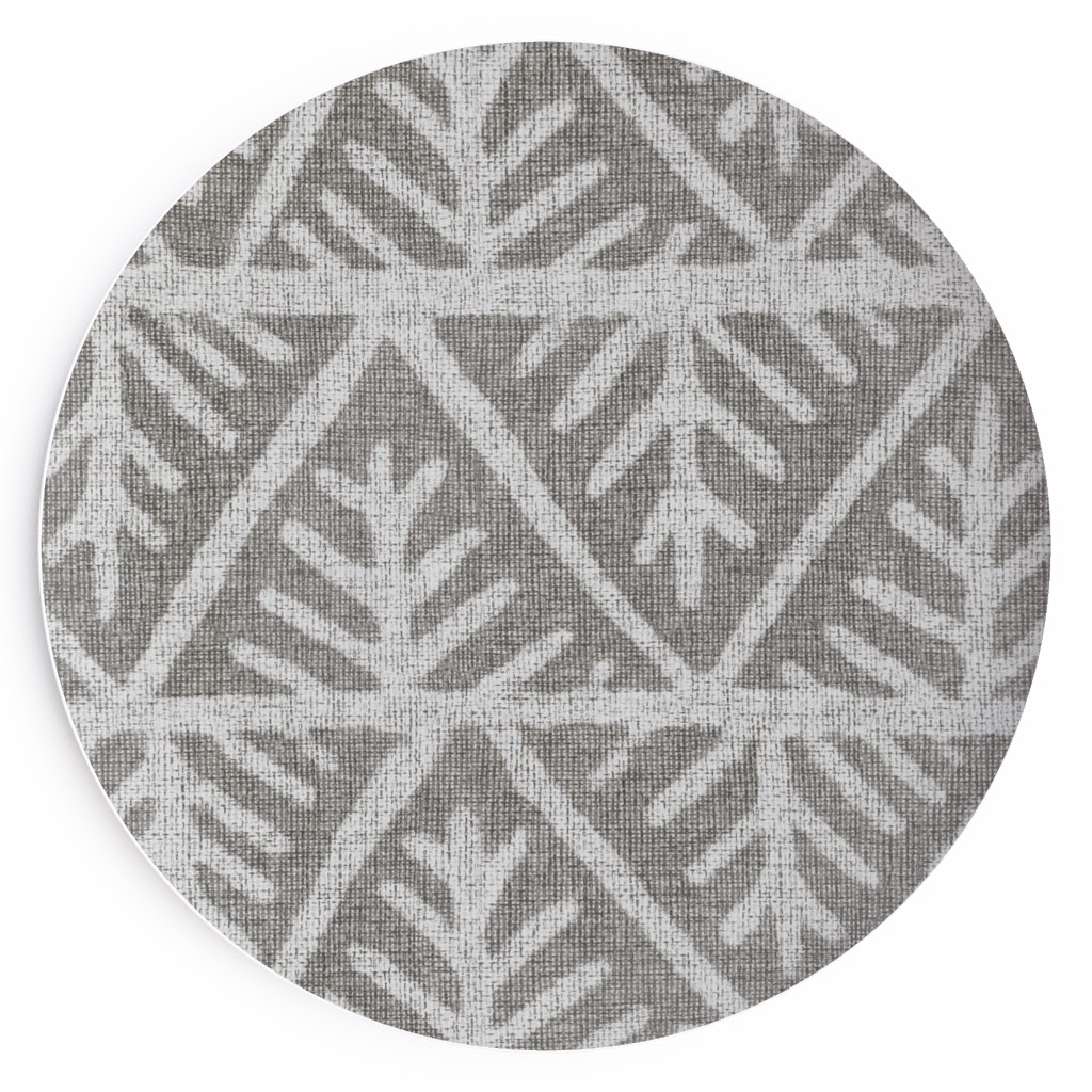 Textured Mudcloth Salad Plate, Gray