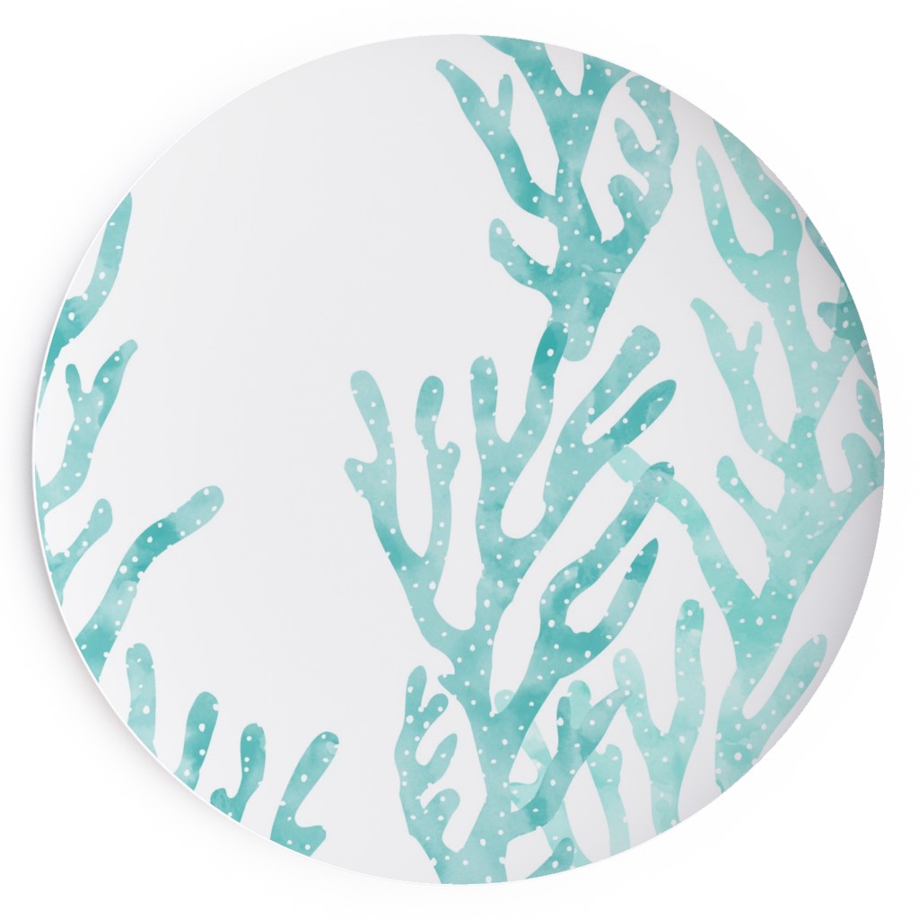 Coral Mermaid Salad Plate, Blue