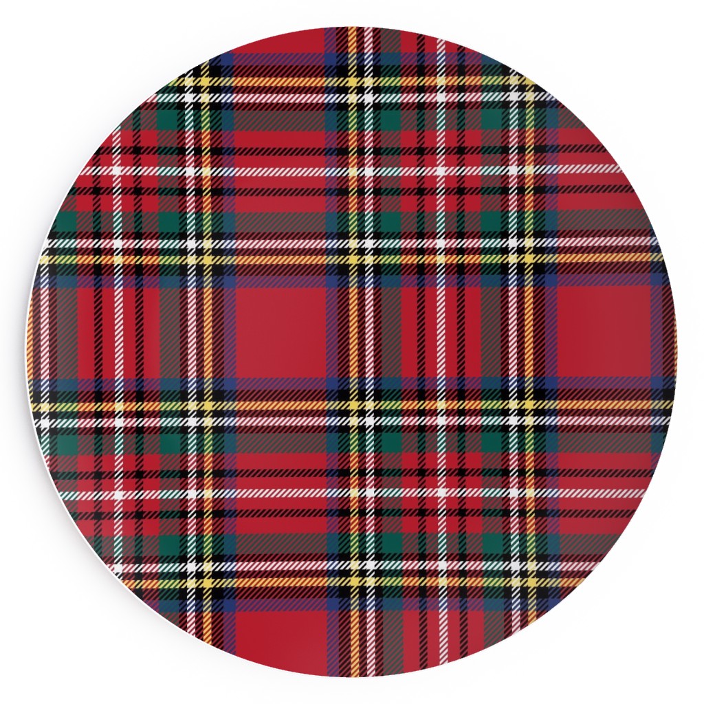 Royal Stewart Tartan Style Repeat Perfect for Christmas Salad Plate, Red