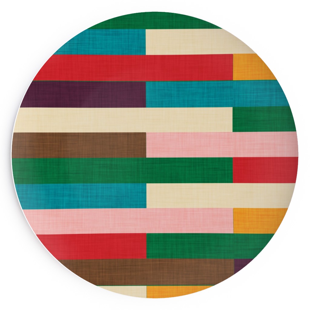 Kilim - Stripe - Multi Salad Plate, Multicolor