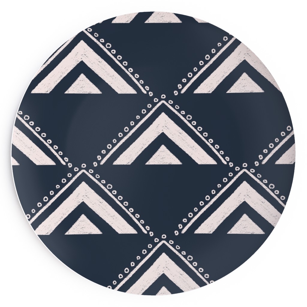 Lead the Way Triangles - Blue Salad Plate, Blue