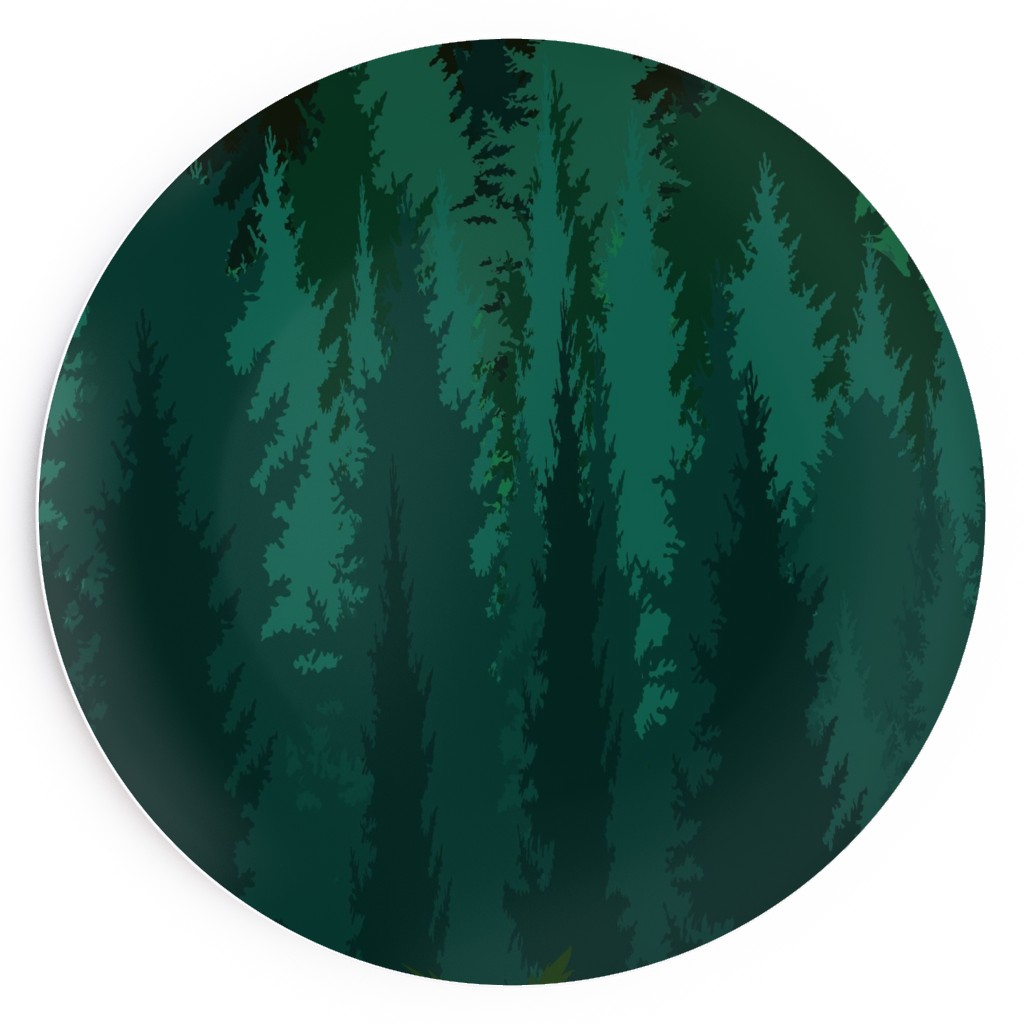 Mountain Landscape - Green Salad Plate, Green