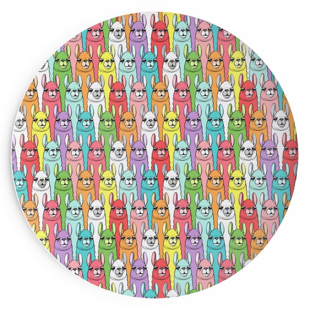 Rainbow Llamas - Multi Salad Plate, Multicolor