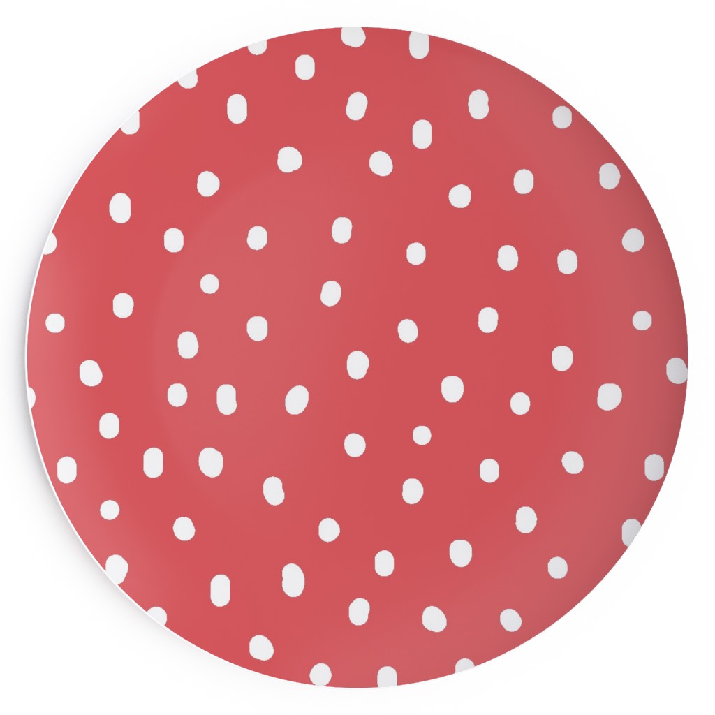 It's Snowing Salad Plate, Red