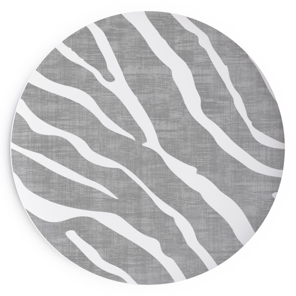 Zebra Texture - Gray Salad Plate, Gray