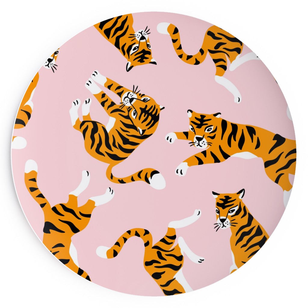 Tigers - Pink Salad Plate, Pink
