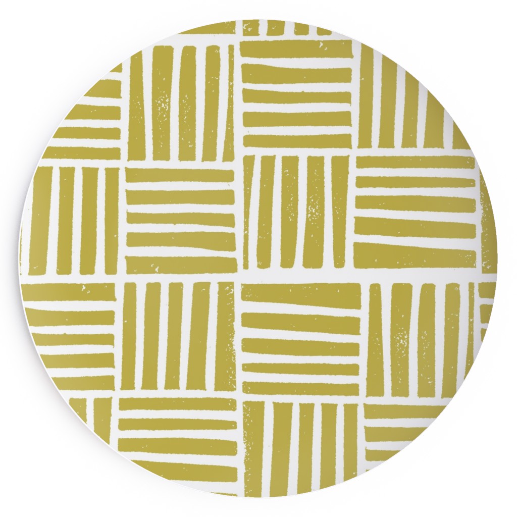 Thatch Stripe Grid - Yellow Salad Plate, Yellow