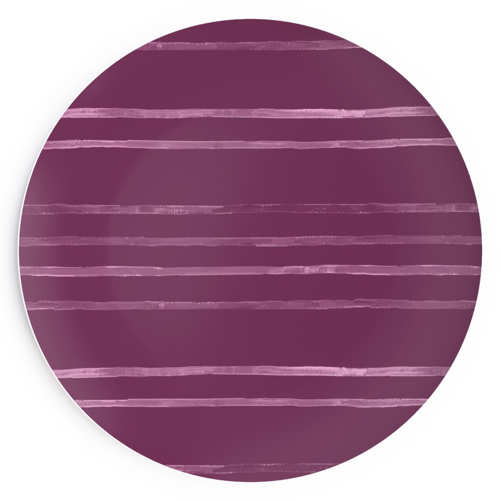 Take Flight Stripe - Rasberry Salad Plate, Purple