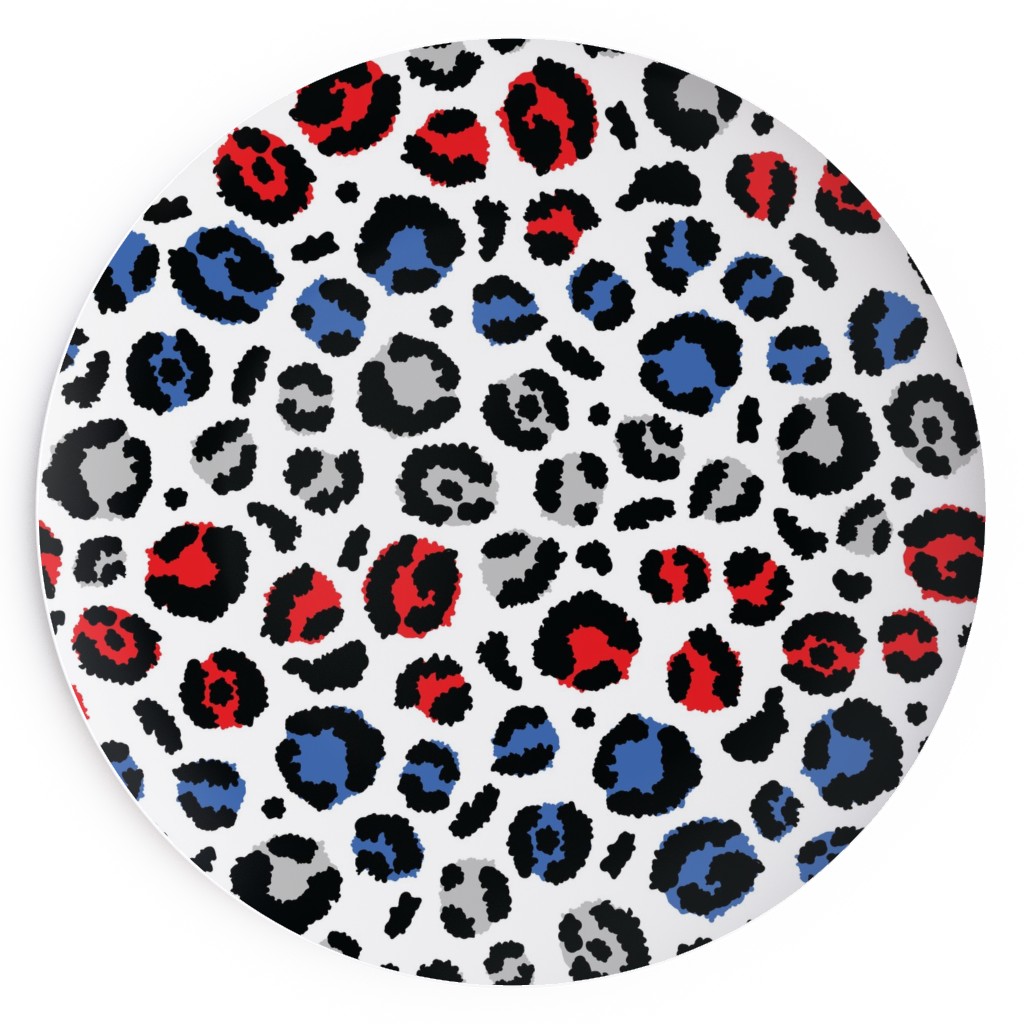 Patriotic Leopard Salad Plate, Multicolor