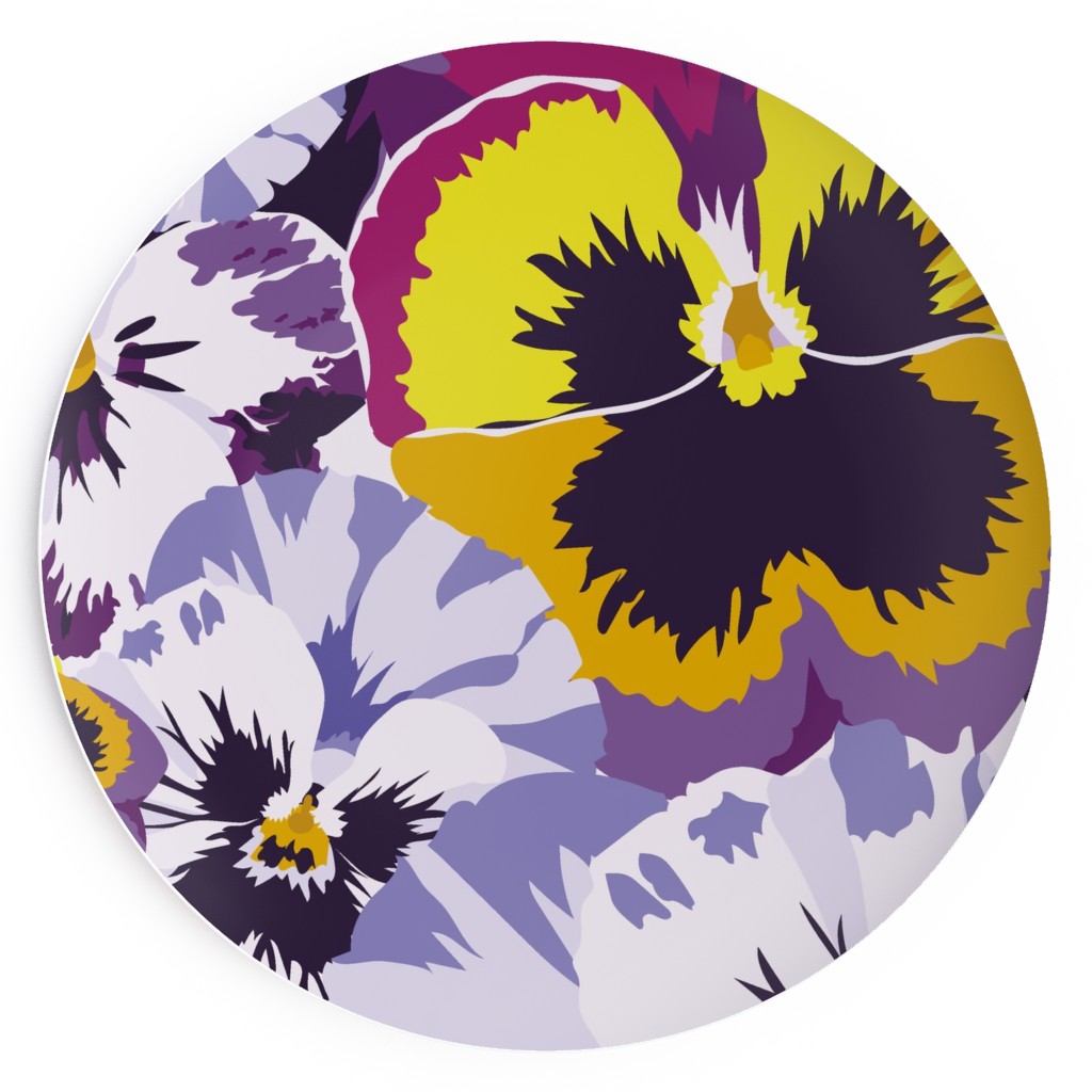 Pansy By Numbers - Purple Salad Plate, Purple