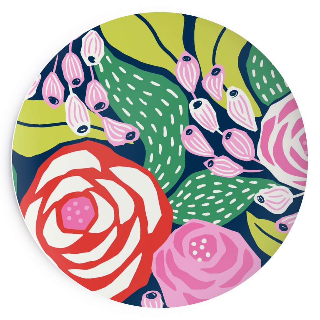 Papercut Roses Salad Plate, Multicolor
