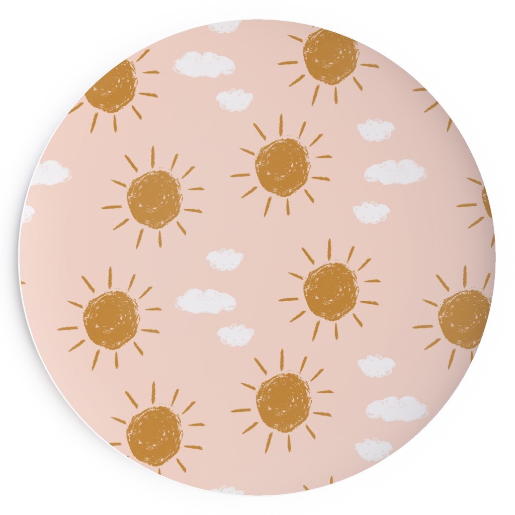 Little Golden Sun - Pink Salad Plate, Pink