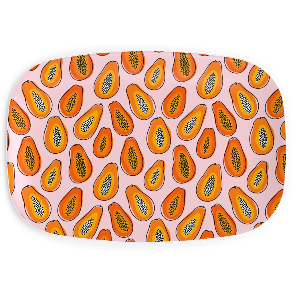 Abstract Papayas - Pink Serving Platter, Pink
