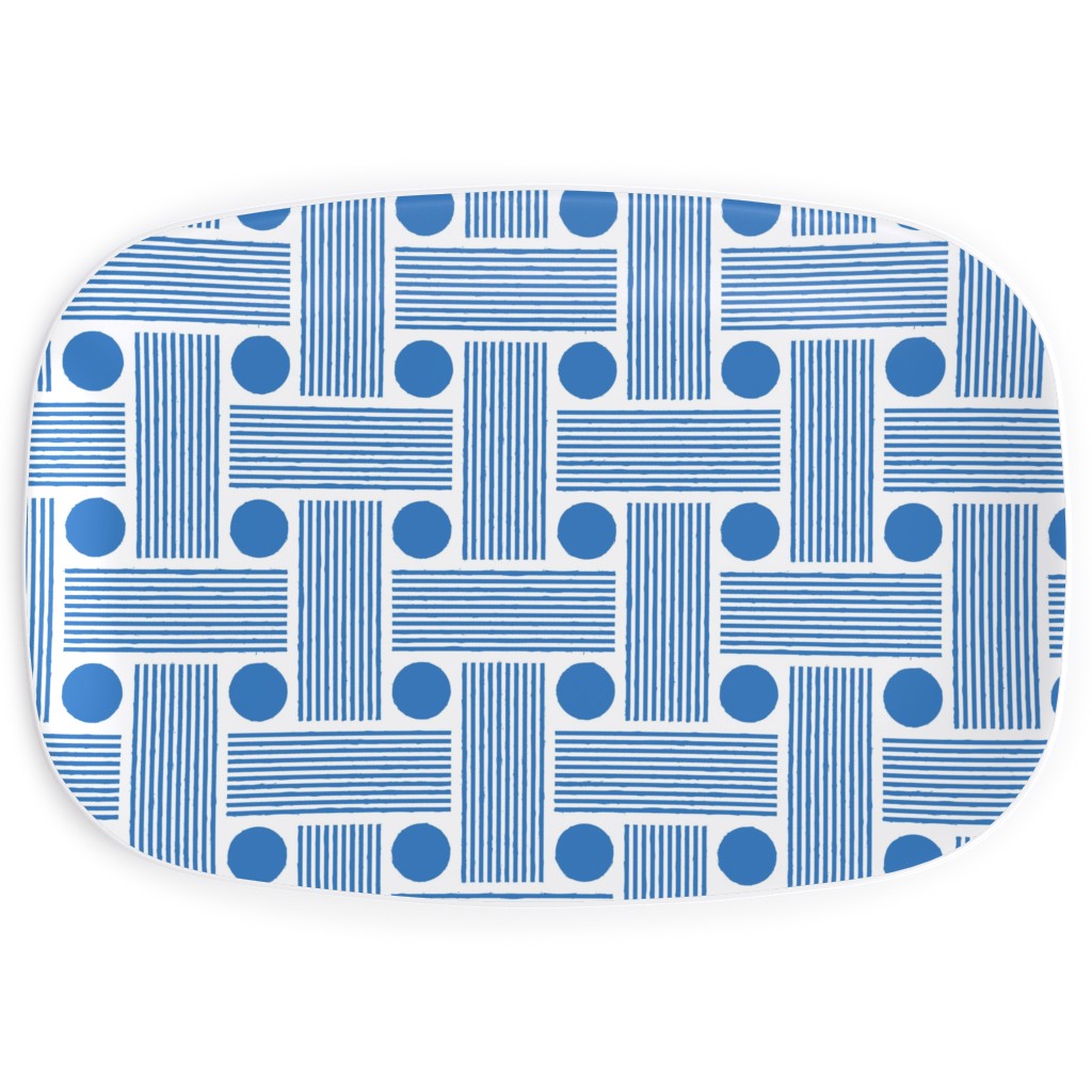 Beams - Blue Serving Platter, Blue, True Blue