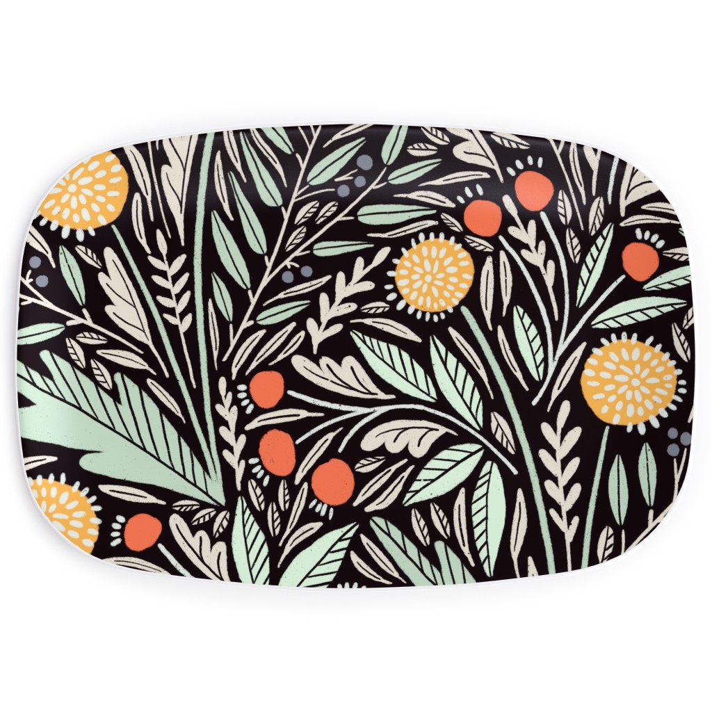 Astrid - Dark Serving Platter, Multicolor