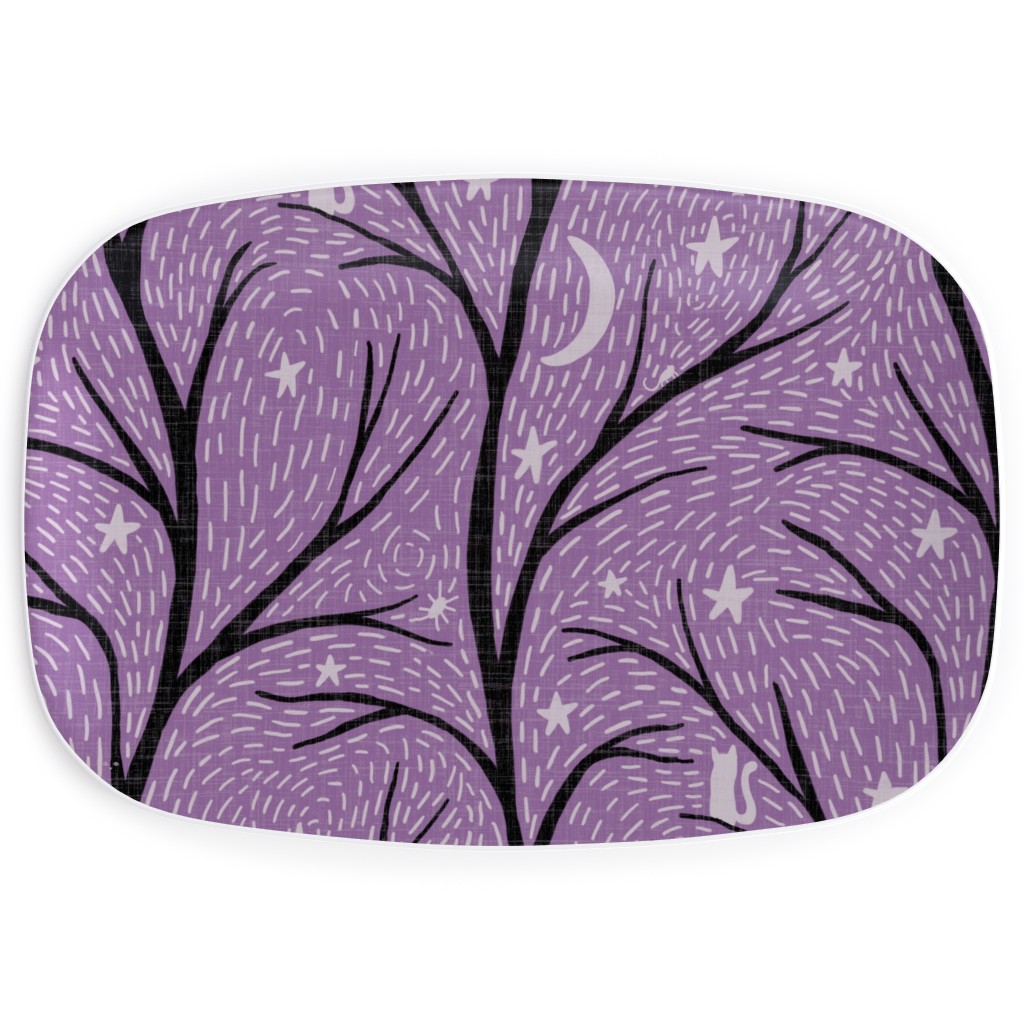 Spooky Night - Purple Serving Platter, Purple