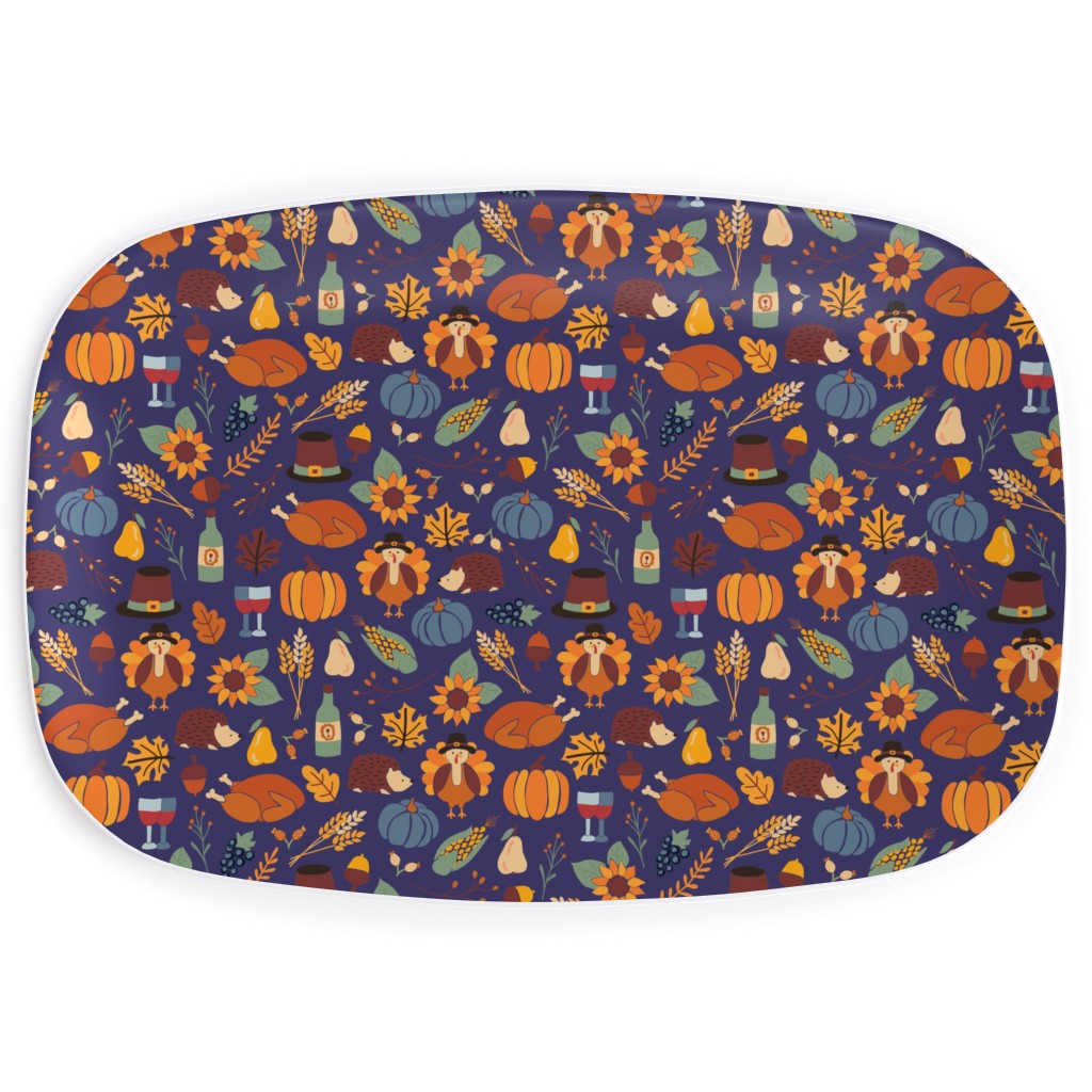 Thanksgiving Table Serving Platter, Multicolor, Viola