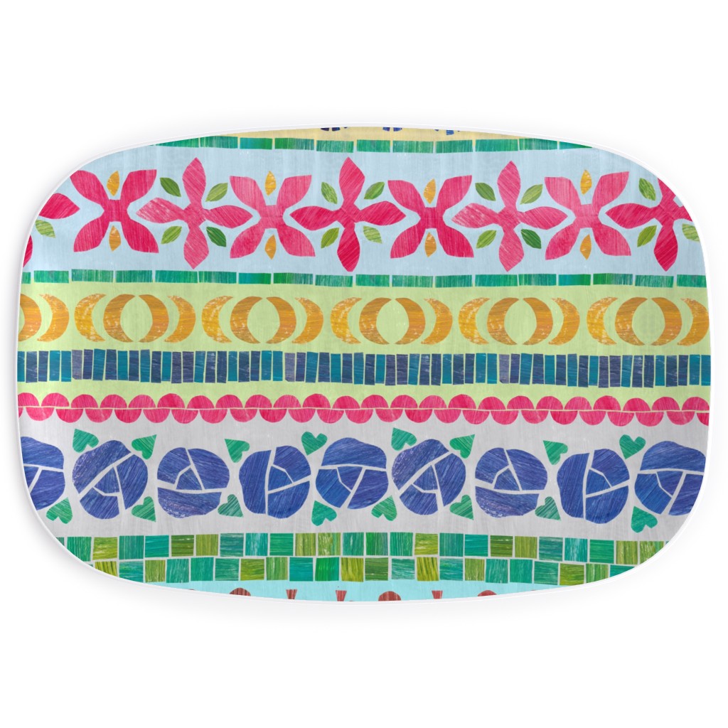 Abstract Wildflowers & Shapes - Multi Serving Platter, Multicolor