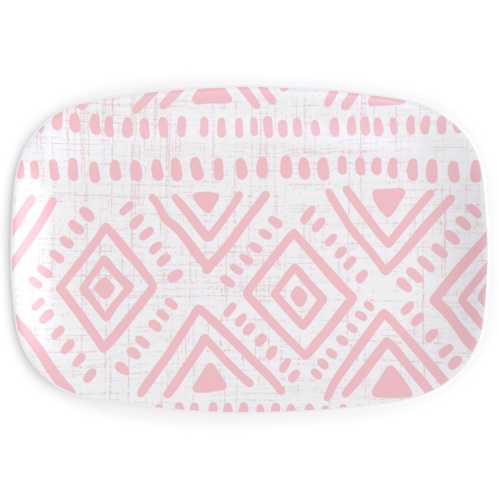 Abstract Diamond Serving Platter, Pink