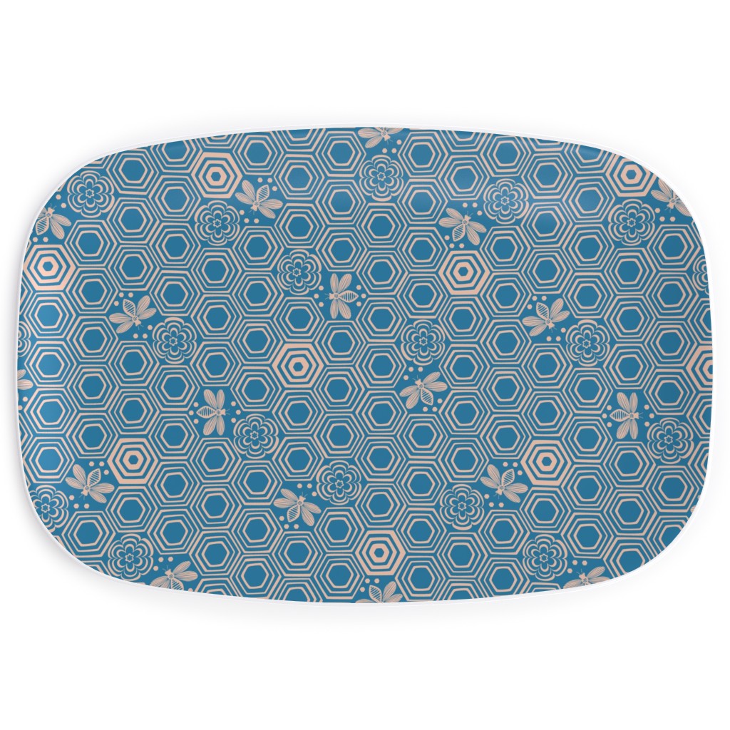 Honeyrose Serving Platter, Blue, True Blue