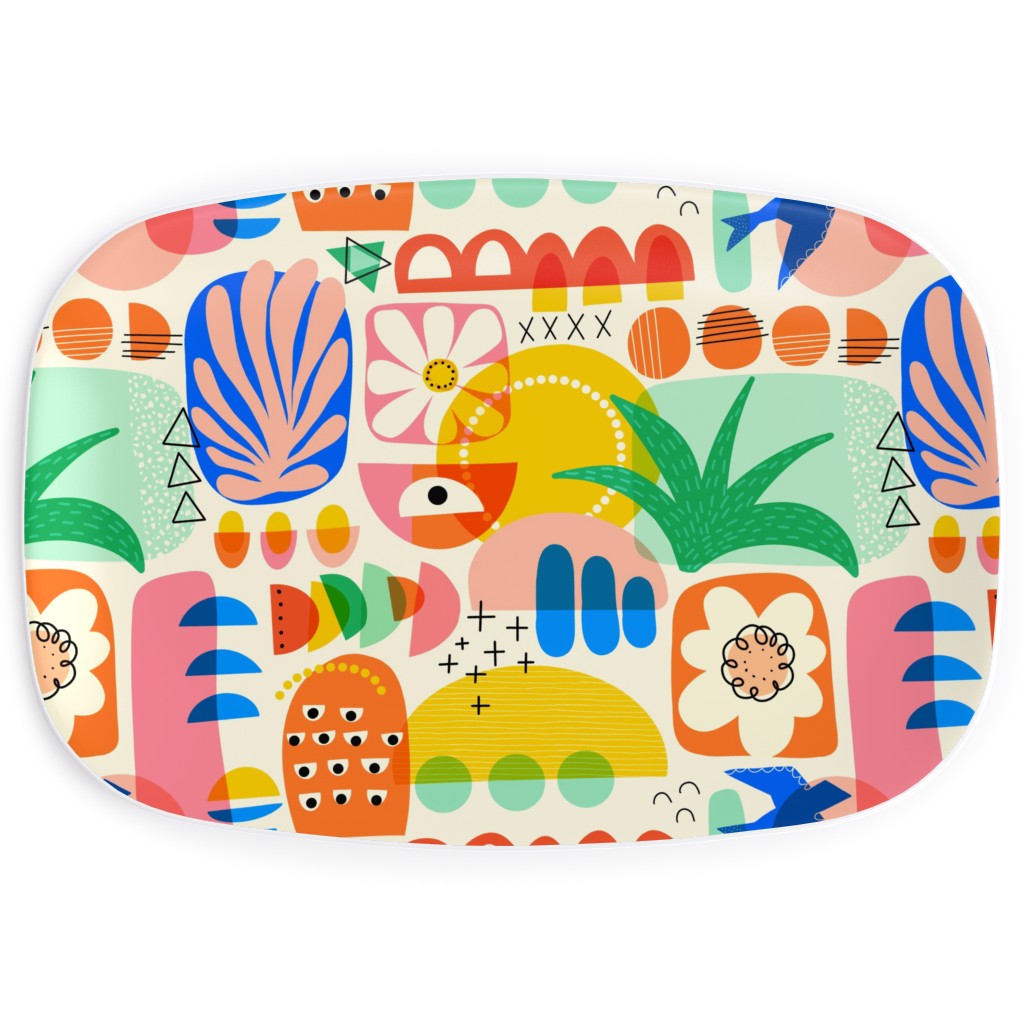 Abstract Shapes Fun Collage - Multi Serving Platter, Multicolor
