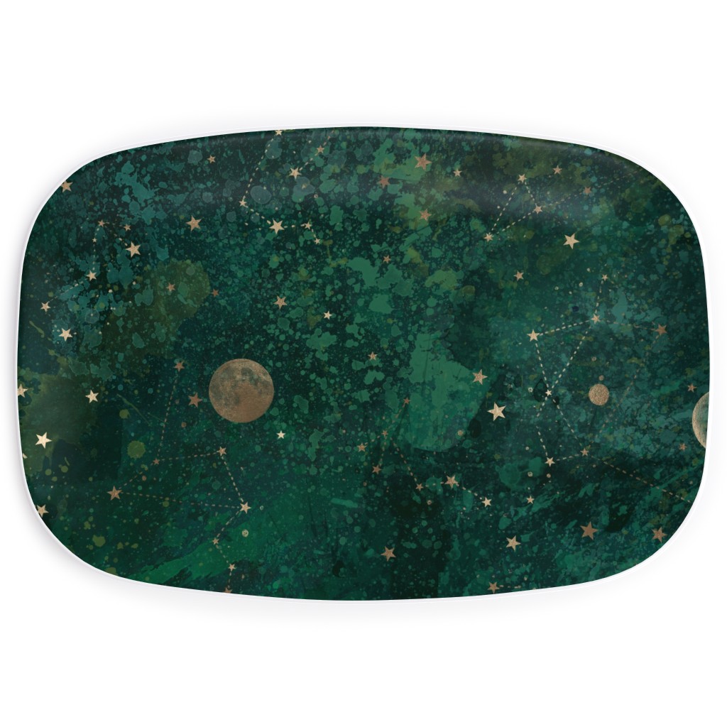 Moon and Stars - Green Serving Platter, Green