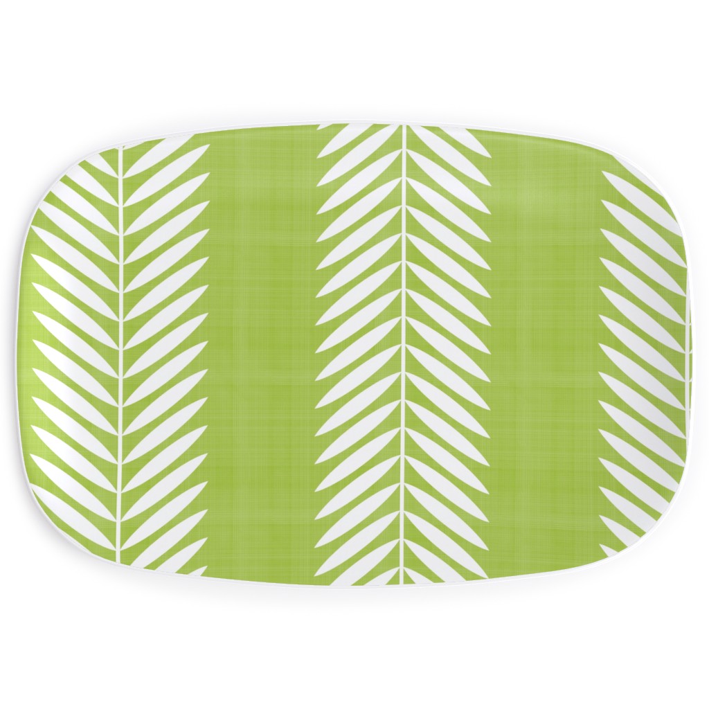 Laurel Leaf Stripe Serving Platter, Green, Julep