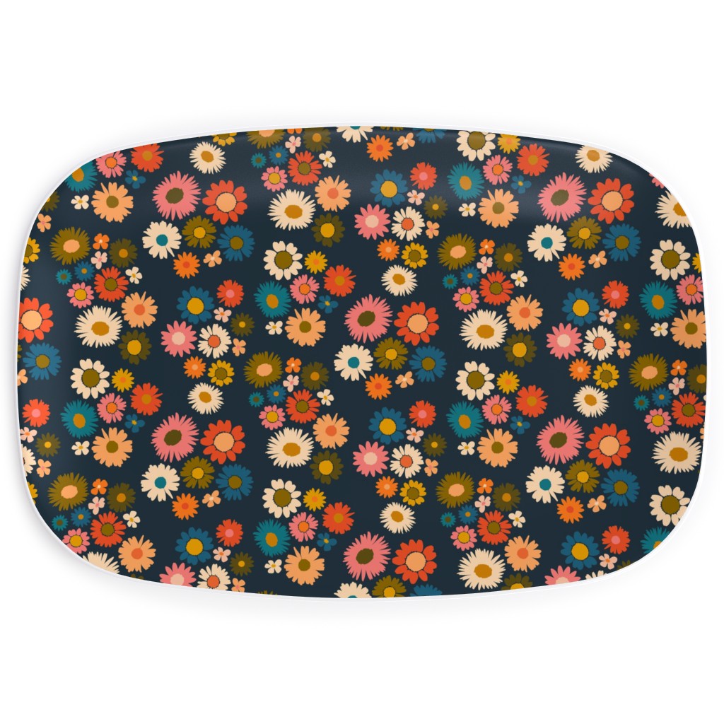 Painted Daisies - Multi Serving Platter, Multicolor