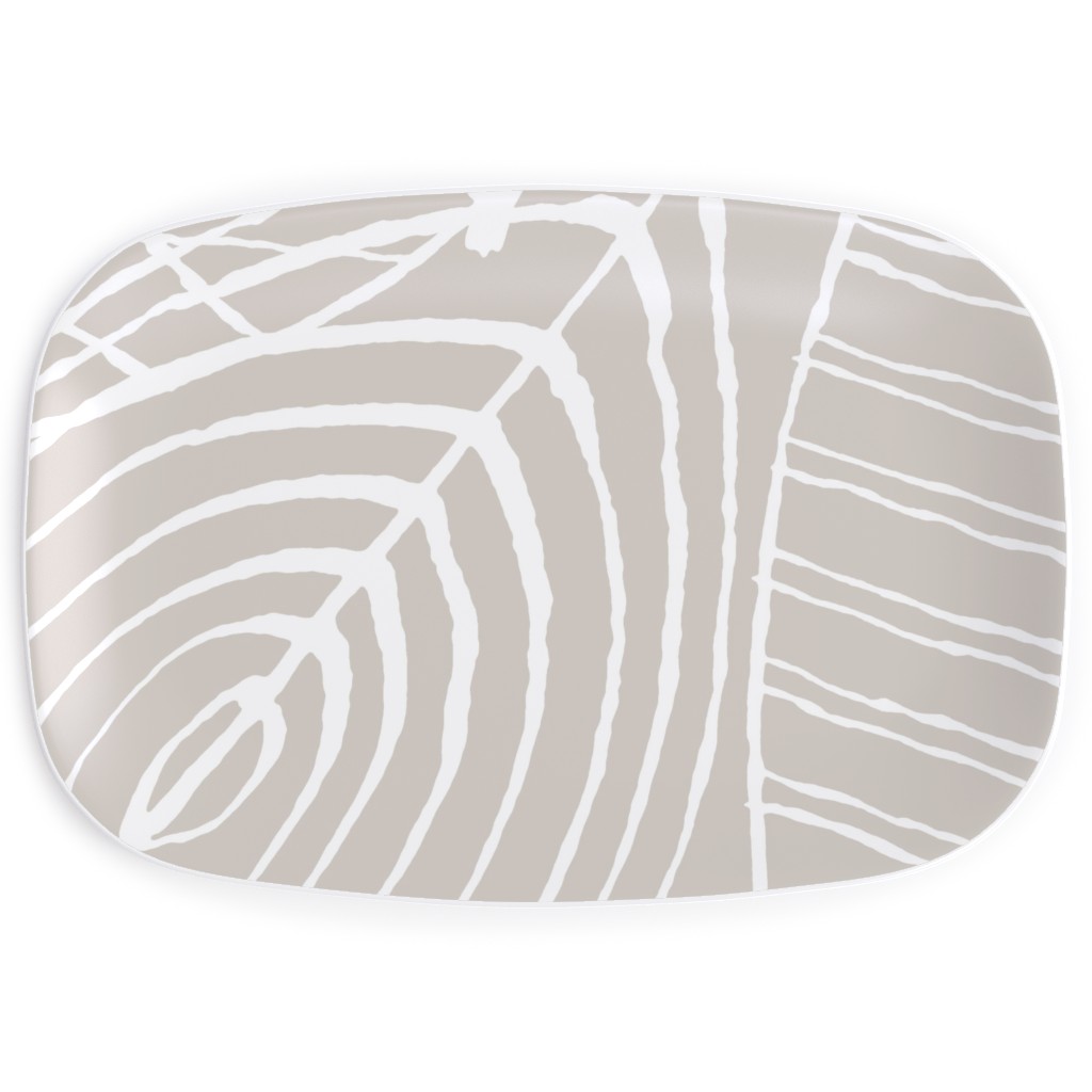 Leaves - Greige Serving Platter, Beige