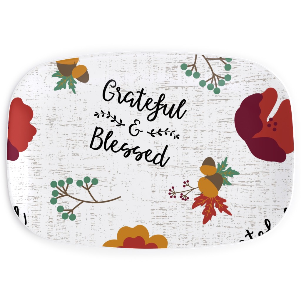Grateful and Blessed - Multi Serving Platter, Multicolor