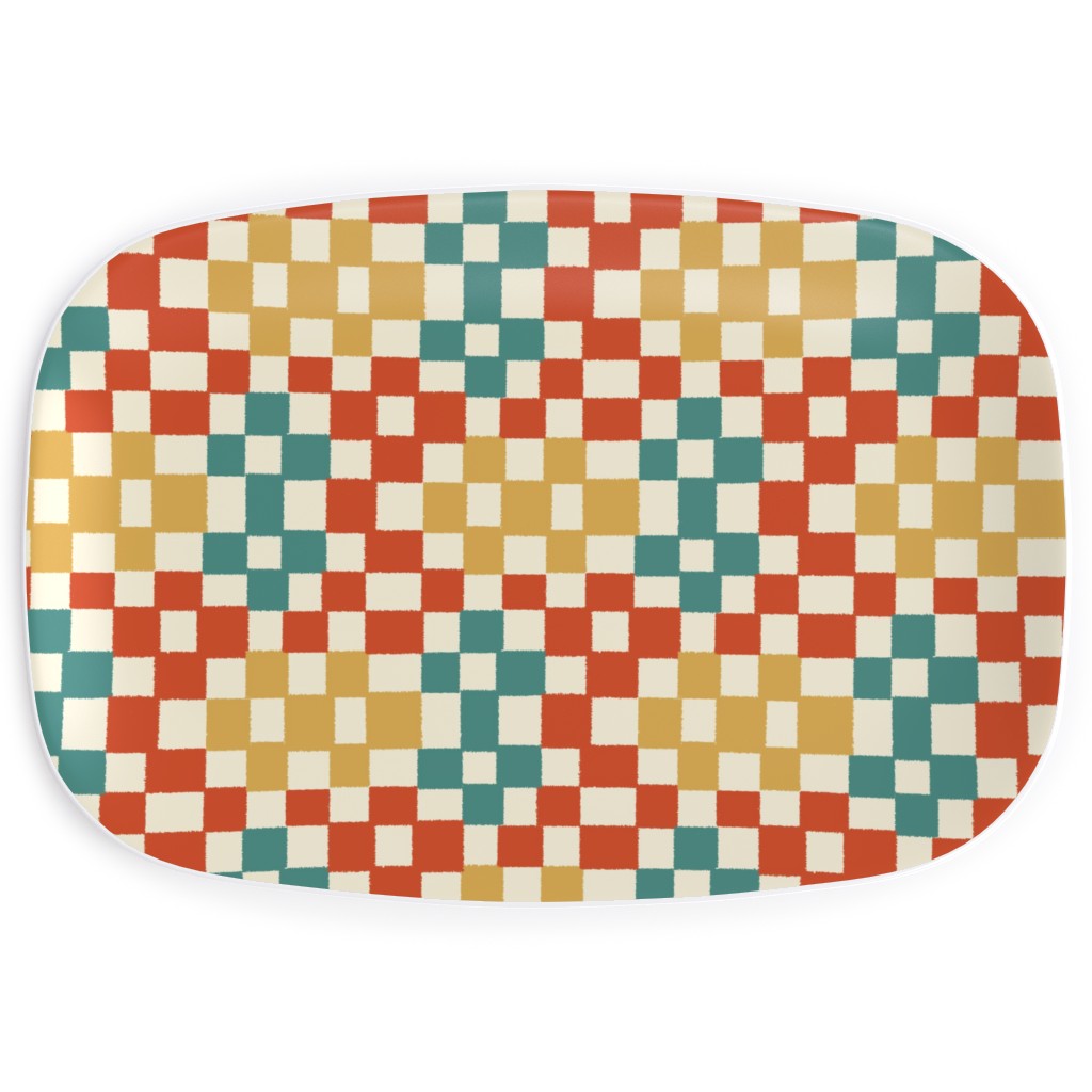 Wonky Checkerboard - Multi Serving Platter, Multicolor