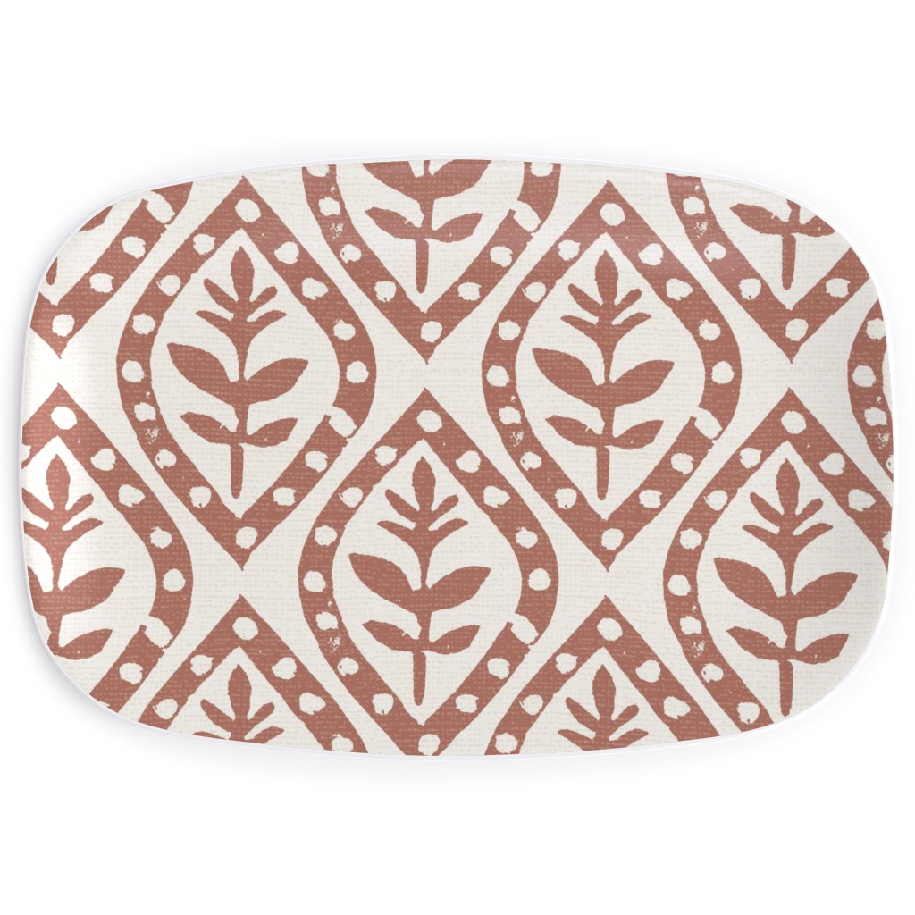 Molly's Print - Terracotta Serving Platter, Brown