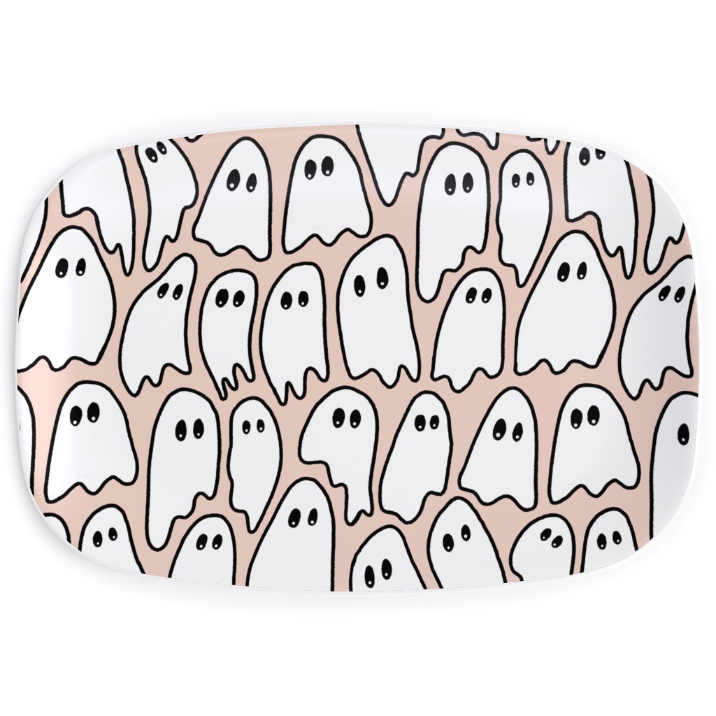 Ghosted Ghosts Serving Platter, Pink