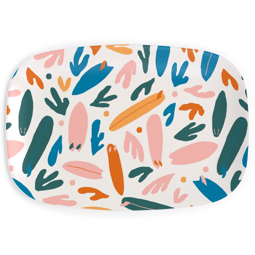 Surfboards and Palms - Multi Serving Platter, Multicolor