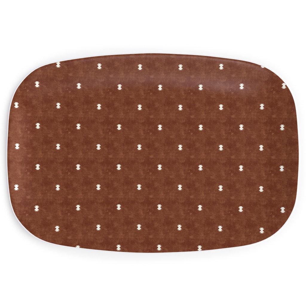 Bohemian Aztec Simple - Brandywine Serving Platter, Brown, Brown